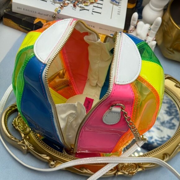🆕 BETSEY JOHNSON 🧿 NWOT Havin A Ball Beach Ball Novelty Kitsch Crossbody Bag - Picture 10 of 16